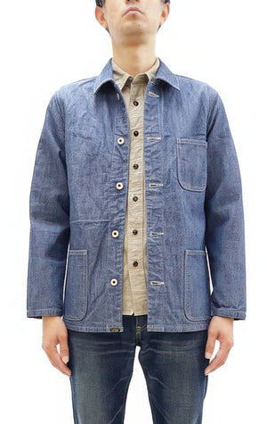 ONI Denim Men's 13oz Japanese Blue Chambray Jacket - Modern Work Chore Coat Style, ONI-03501-SHVCH One-Wash