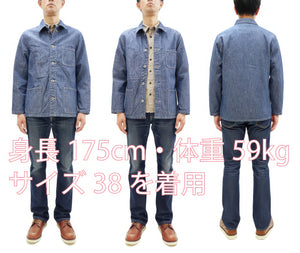 ONI Denim Men's 13oz Japanese Blue Chambray Jacket - Modern Work Chore Coat Style, ONI-03501-SHVCH One-Wash