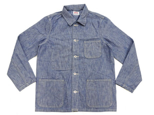 ONI Denim Men's 13oz Japanese Blue Chambray Jacket - Modern Work Chore Coat Style, ONI-03501-SHVCH One-Wash