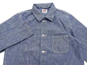 ONI Denim Men's 13oz Japanese Blue Chambray Jacket - Modern Work Chore Coat Style, ONI-03501-SHVCH One-Wash