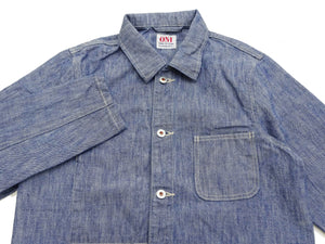 ONI Denim Men's 13oz Japanese Blue Chambray Jacket - Modern Work Chore Coat Style, ONI-03501-SHVCH One-Wash