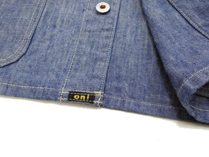 ONI Denim Men's 13oz Japanese Blue Chambray Jacket - Modern Work Chore Coat Style, ONI-03501-SHVCH One-Wash