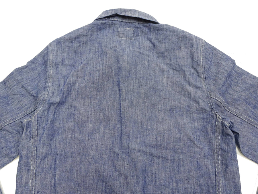ONI Denim Men's 13oz Japanese Blue Chambray Jacket - Modern Work Chore Coat Style, ONI-03501-SHVCH One-Wash