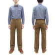 Load image into Gallery viewer, ONI Denim Men's Brown-Khaki Sulfur-Dyed Heavy Oxford Work Pants Relaxed Straight Fit Button Fly Trousers Made in Japan (ONI-207HOX-BRK)
