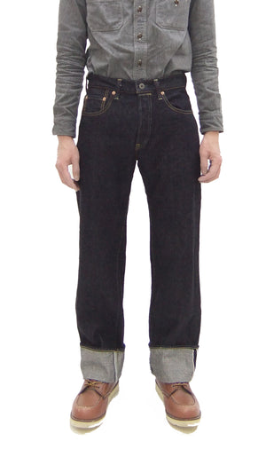 ONI Denim Relaxed Straight Jeans 200 Men's Button-Fly High-Rise 15oz. Low-Tension Selvedge Denim Indigo Jean Pants ONI-200