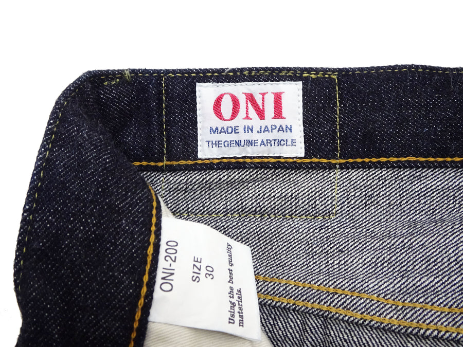 ONI Denim Relaxed Straight Jeans 200 Men's Button-Fly High-Rise 15oz. Low-Tension Selvedge Denim Indigo Jean Pants ONI-200