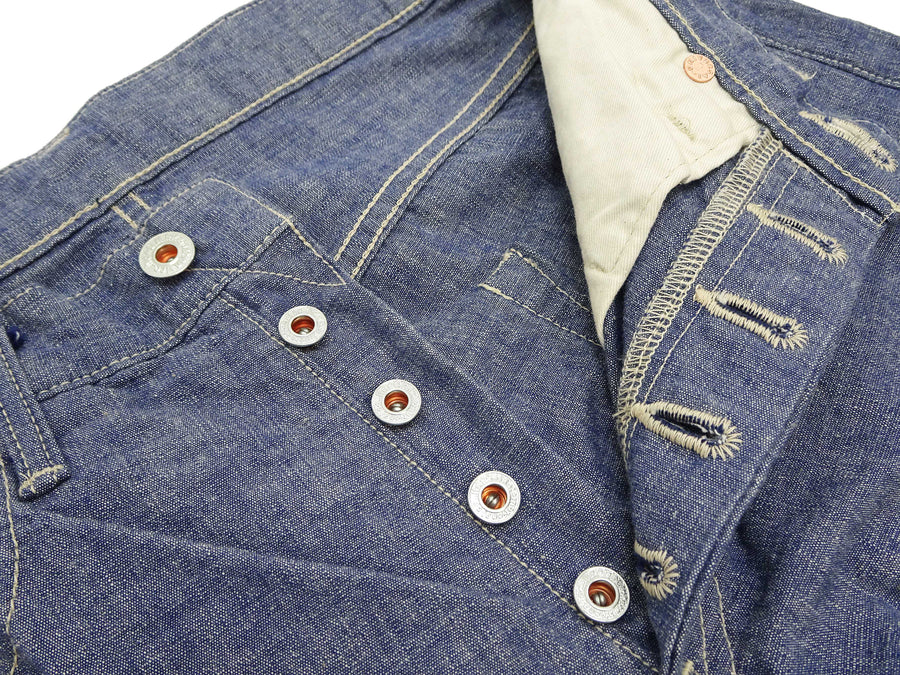 ONI Denim Blue Chambray Pants - Men's Relaxed Straight Fit, Button Fly, Casual Lightweight 8oz Chambray Jeans - ONI200-HCSV