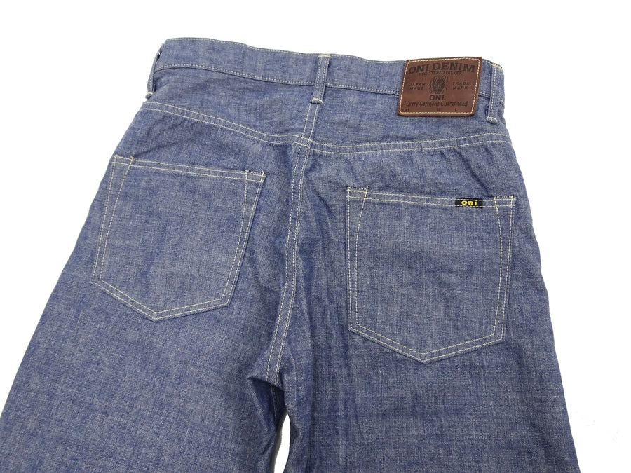 ONI Denim Blue Chambray Pants - Men's Relaxed Straight Fit, Button Fly, Casual Lightweight 8oz Chambray Jeans - ONI200-HCSV