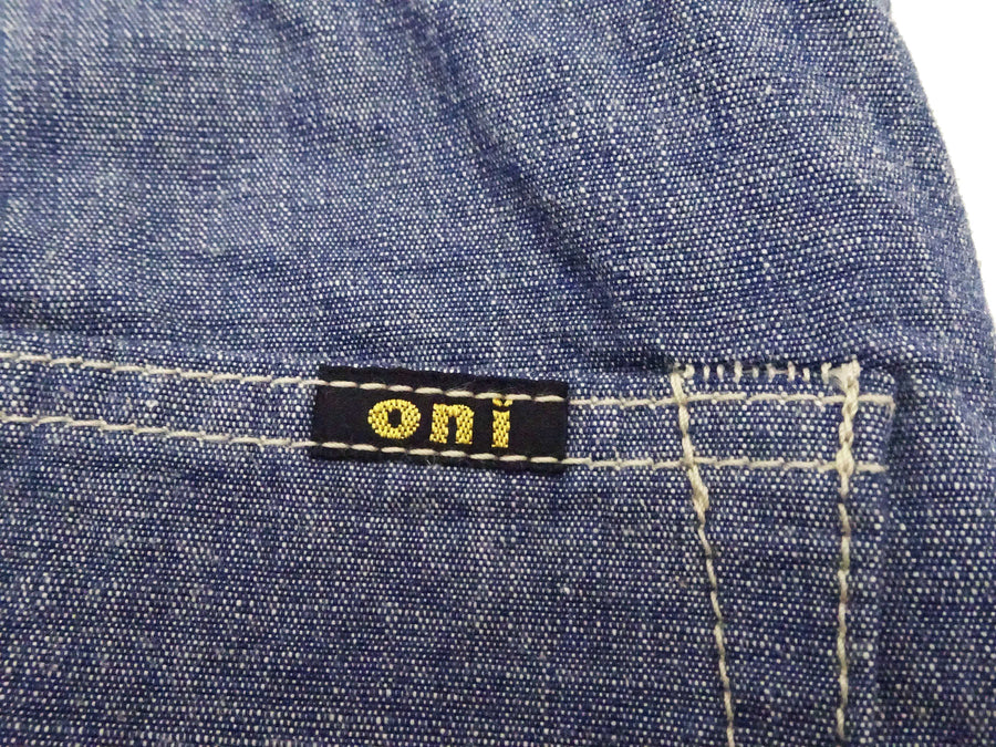 ONI Denim Blue Chambray Pants - Men's Relaxed Straight Fit, Button Fly, Casual Lightweight 8oz Chambray Jeans - ONI200-HCSV