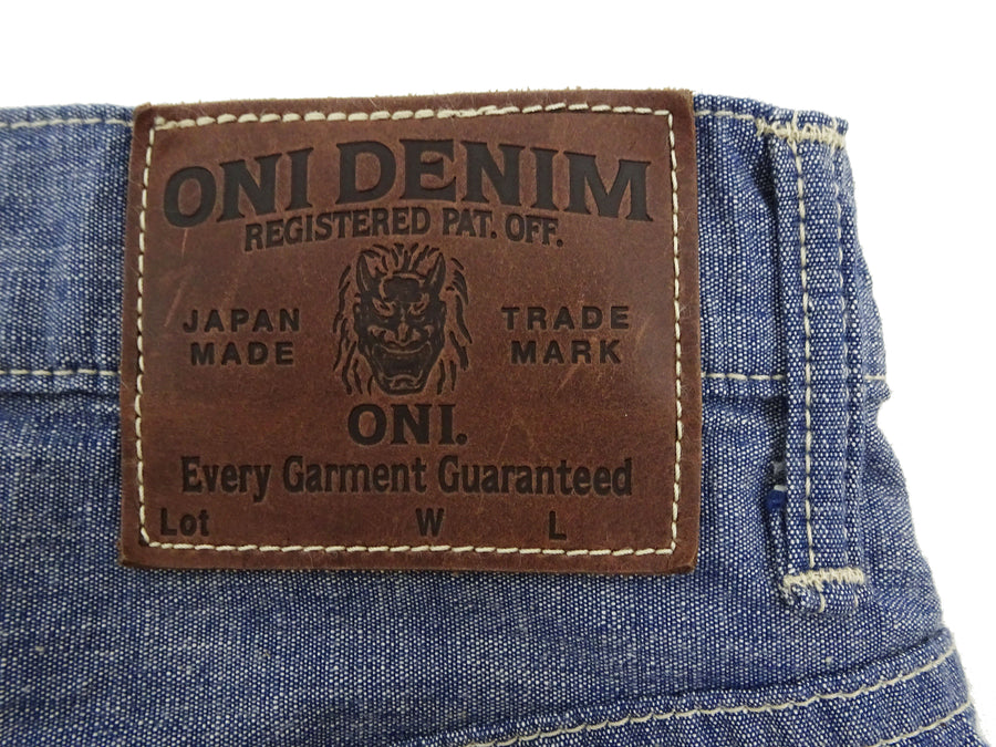 ONI Denim Blue Chambray Pants - Men's Relaxed Straight Fit, Button Fly, Casual Lightweight 8oz Chambray Jeans - ONI200-HCSV