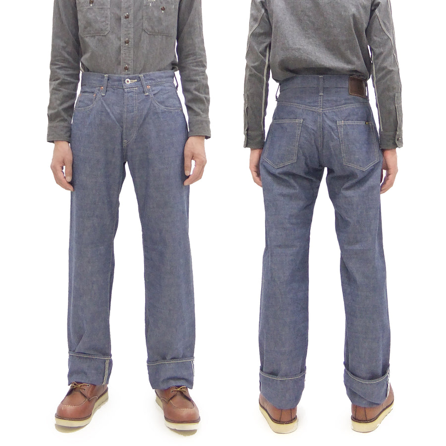 ONI Denim Blue Chambray Pants - Men's Relaxed Straight Fit, Button Fly, Casual Lightweight 8oz Chambray Jeans - ONI200-HCSV