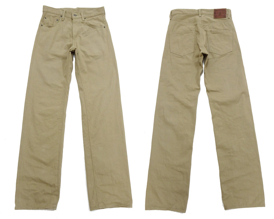 ONI Denim Selvedge Chino Pants - Men's Relaxed Straight Fit, Button Fly, Casual 8oz Selvage Chino Twill Trousers - ONI266SVC-KHB khaki-Beige