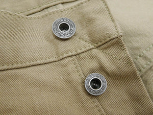 ONI Denim Selvedge Chino Pants - Men's Relaxed Straight Fit, Button Fly, Casual 8oz Selvage Chino Twill Trousers - ONI266SVC-KHB khaki-Beige