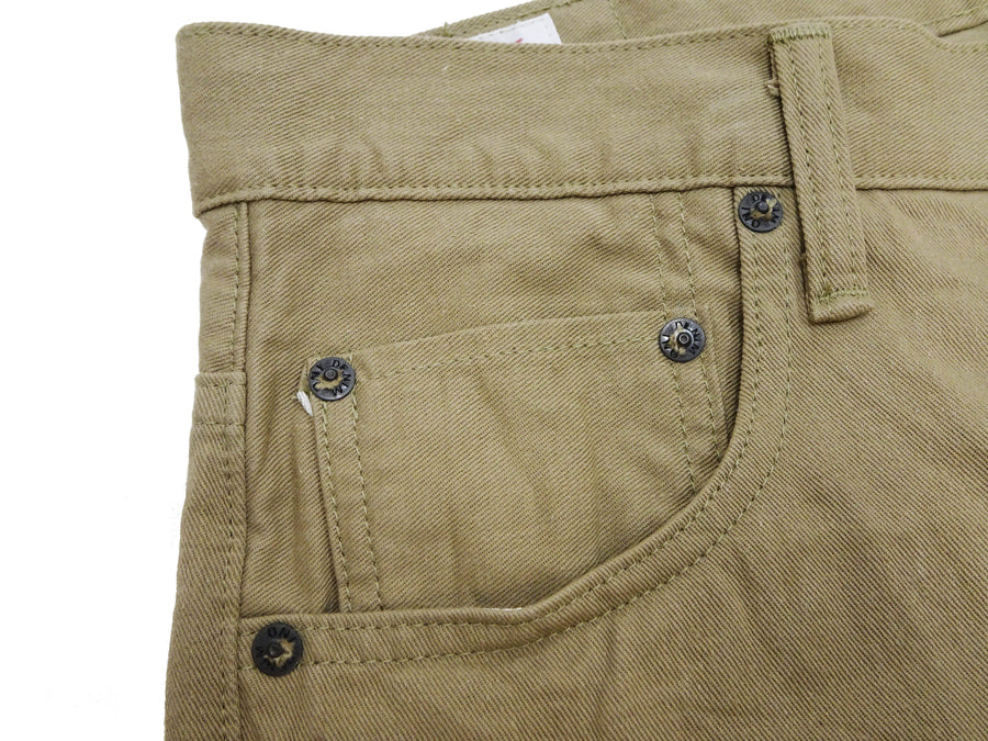 ONI Denim Selvedge Chino Pants - Men's Relaxed Straight Fit, Button Fly, Casual 8oz Selvage Chino Twill Trousers - ONI266SVC-KHB khaki-Beige