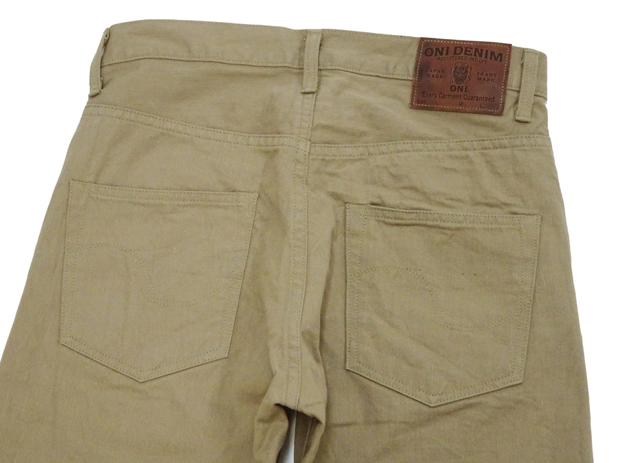 ONI Denim Selvedge Chino Pants - Men's Relaxed Straight Fit, Button Fly, Casual 8oz Selvage Chino Twill Trousers - ONI266SVC-KHB khaki-Beige