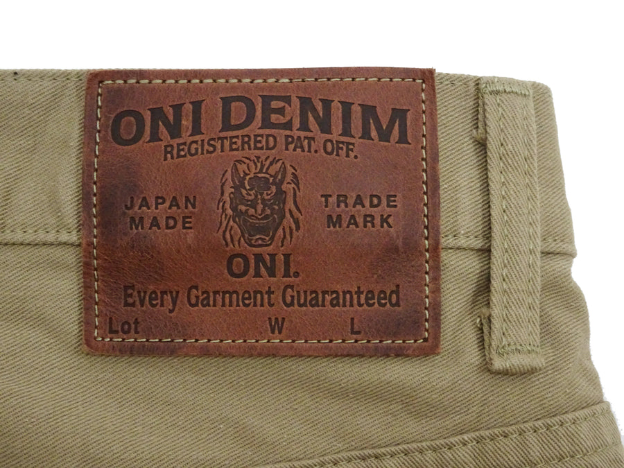 ONI Denim Selvedge Chino Pants - Men's Relaxed Straight Fit, Button Fly, Casual 8oz Selvage Chino Twill Trousers - ONI266SVC-KHB khaki-Beige