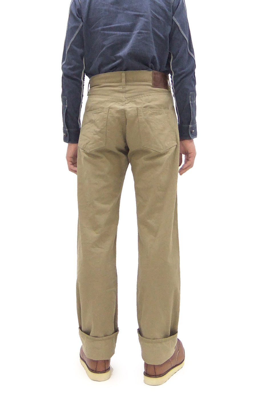 ONI Denim Selvedge Chino Pants - Men's Relaxed Straight Fit, Button Fly, Casual 8oz Selvage Chino Twill Trousers - ONI266SVC-KHB khaki-Beige