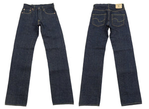 ONI Denim Men's 15oz Selvedge Jeans - Old-Style Spun Yarn & Shuttle-Loom Woven Denim, Regular Straight Fit, Button Fly, Indigo One Wash, Made in Japan (ONI270-Ishikawadai)