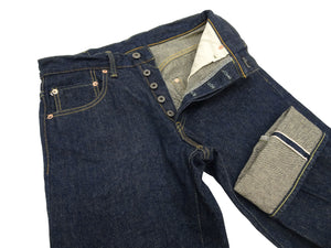 ONI Denim Men's 15oz Selvedge Jeans - Old-Style Spun Yarn & Shuttle-Loom Woven Denim, Regular Straight Fit, Button Fly, Indigo One Wash, Made in Japan (ONI270-Ishikawadai)