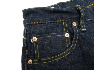 ONI Denim Men's 15oz Selvedge Jeans - Old-Style Spun Yarn & Shuttle-Loom Woven Denim, Regular Straight Fit, Button Fly, Indigo One Wash, Made in Japan (ONI270-Ishikawadai)