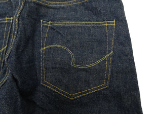 ONI Denim Men's 15oz Selvedge Jeans - Old-Style Spun Yarn & Shuttle-Loom Woven Denim, Regular Straight Fit, Button Fly, Indigo One Wash, Made in Japan (ONI270-Ishikawadai)