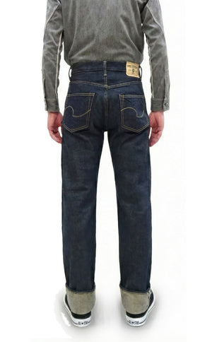 ONI Denim Men's 15oz Selvedge Jeans - Old-Style Spun Yarn & Shuttle-Loom Woven Denim, Regular Straight Fit, Button Fly, Indigo One Wash, Made in Japan (ONI270-Ishikawadai)