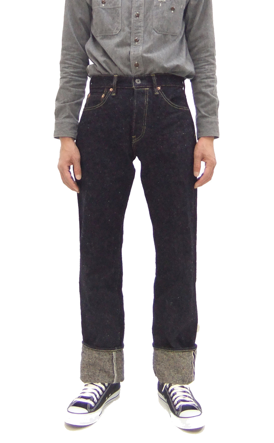 ONI Denim Men's 20 oz Heavyweight Nep Selvedge Jeans - Regular Straight Fit - One Wash Indigo - Made in Japan (ONI288-Asphalt)