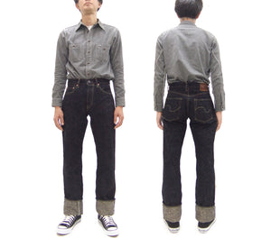 ONI Denim Men's 20 oz Heavyweight Nep Selvedge Jeans - Regular Straight Fit - One Wash Indigo - Made in Japan (ONI288-Asphalt)