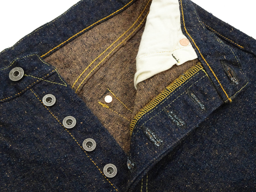 ONI Denim Jeans 288 Men's Regular Straight 15oz Selvedge Crashed Concrete Denim ONI288CCD-MOCA Indigo Warp / Mocha Brown Weft