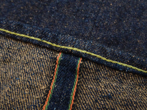 ONI Denim Jeans 288 Men's Regular Straight 15oz Selvedge Crashed Concrete Denim ONI288CCD-MOCA Indigo Warp / Mocha Brown Weft