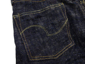 ONI Denim Jeans 505-Kasuri Men's 17oz. ONI-Kasuri Slub Denim Jeans Slightly Slim Fit with Straight-Leg Indigo Jean Pants ONI505-Kasuri