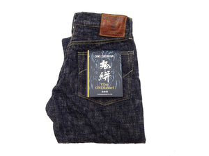 ONI Denim Jeans 595-Kasuri Men's 17oz. ONI-Kasuri Slub Denim Jeans Relaxed Fit with Straight-Leg Indigo Jean Pants ONI595-Kasuri