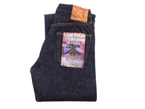 Samurai Jeans S5100VX Men's Casual Slimmer Straight Fit 17 oz. Japanese Deep Indigo Denim Jean Pants One-Wash