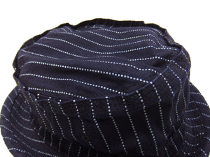 Sugar Cane Wabash Stripe Pork Pie Hat Men's Casual Upturned Short Brim Porkpie Hat SC02467 Navy-Blue