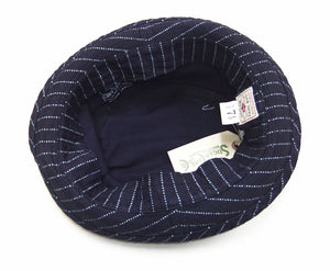 Sugar Cane Wabash Stripe Pork Pie Hat Men's Casual Upturned Short Brim Porkpie Hat SC02467 Navy-Blue