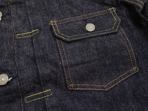 Sugar Cane Men's 1953 Type II Reproduction Denim Jacket, 14.25 oz. 100% Cotton Selvedge Denim, One-Wash Finish, Made in Japan (SC11953, 421A Dark Indigo)