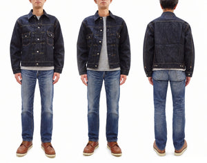 Sugar Cane Men's 1953 Type II Reproduction Denim Jacket, 14.25 oz. 100% Cotton Selvedge Denim, One-Wash Finish, Made in Japan (SC11953, 421A Dark Indigo)