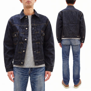 Sugar Cane Men's 1953 Type II Reproduction Denim Jacket, 14.25 oz. 100% Cotton Selvedge Denim, One-Wash Finish, Made in Japan (SC11953, 421A Dark Indigo)