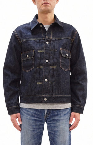 Sugar Cane Men's 1953 Type II Reproduction Denim Jacket, 14.25 oz. 100% Cotton Selvedge Denim, One-Wash Finish, Made in Japan (SC11953, 421A Dark Indigo)