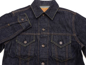 Sugar Cane Men's 1962 Type III Vintage-Inspired Denim Trucker Jacket, 14.25 oz. 100% Cotton Selvedge Denim, One-Wash, Made in Japan (Toyo Enterprises SC12962, 421A Dark Indigo)