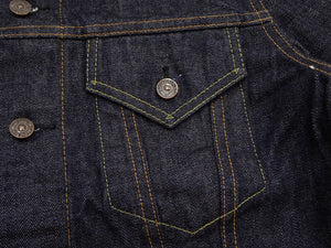 Sugar Cane Men's 1962 Type III Vintage-Inspired Denim Trucker Jacket, 14.25 oz. 100% Cotton Selvedge Denim, One-Wash, Made in Japan (Toyo Enterprises SC12962, 421A Dark Indigo)