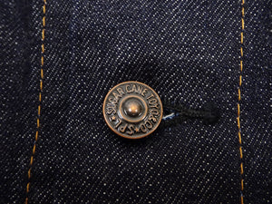 Sugar Cane Men's 1962 Type III Vintage-Inspired Denim Trucker Jacket, 14.25 oz. 100% Cotton Selvedge Denim, One-Wash, Made in Japan (Toyo Enterprises SC12962, 421A Dark Indigo)