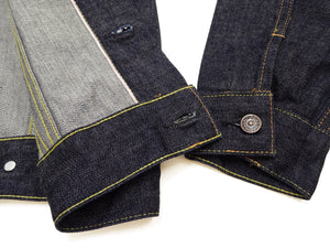 Sugar Cane Men's 1962 Type III Vintage-Inspired Denim Trucker Jacket, 14.25 oz. 100% Cotton Selvedge Denim, One-Wash, Made in Japan (Toyo Enterprises SC12962, 421A Dark Indigo)