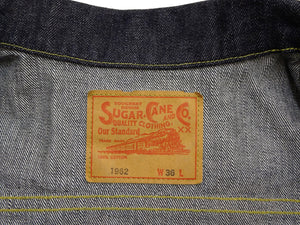 Sugar Cane Men's 1962 Type III Vintage-Inspired Denim Trucker Jacket, 14.25 oz. 100% Cotton Selvedge Denim, One-Wash, Made in Japan (Toyo Enterprises SC12962, 421A Dark Indigo)