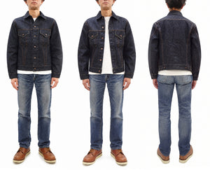 Sugar Cane Men's 1962 Type III Vintage-Inspired Denim Trucker Jacket, 14.25 oz. 100% Cotton Selvedge Denim, One-Wash, Made in Japan (Toyo Enterprises SC12962, 421A Dark Indigo)