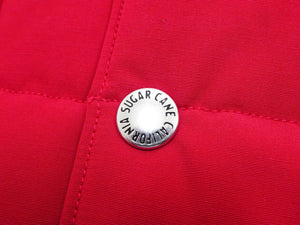 Sugar Cane Puffer Vest Men's Outer Vest Contrast Yoke Panel Padded Vest SC15400 165 Red/Navy-Blue/Beige