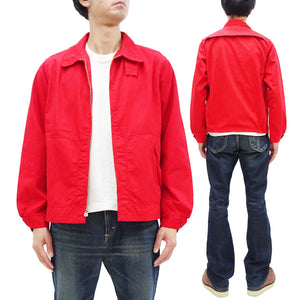 Sugar Cane Sports Jacket Men's Casual 1950s Style Lightweight Unlined Cotton Windbreaker SC15616 165 Red