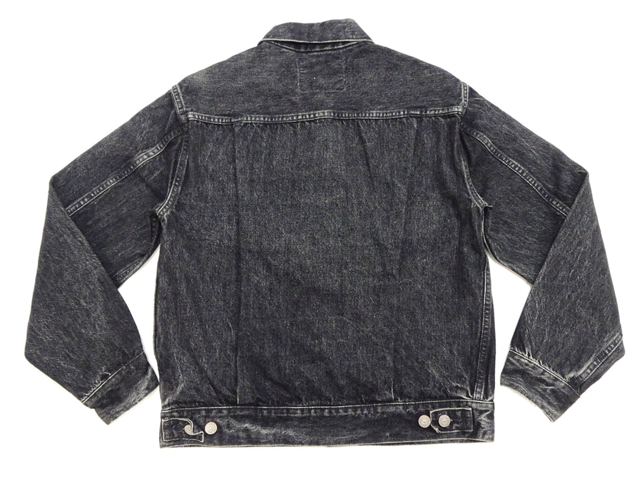 Sugar Cane Faded Black Denim Jacket SC15650H Men's 1953 Type 2 Style Jean Jacket SC15650H 419H Hard Wash