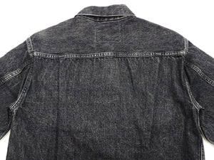 Sugar Cane Faded Black Denim Jacket SC15650H Men's 1953 Type 2 Style Jean Jacket SC15650H 419H Hard Wash