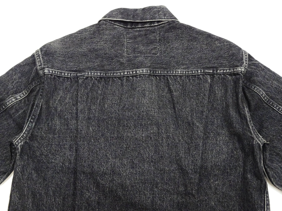 Sugar Cane Faded Black Denim Jacket SC15650H Men's 1953 Type 2 Style Jean Jacket SC15650H 419H Hard Wash